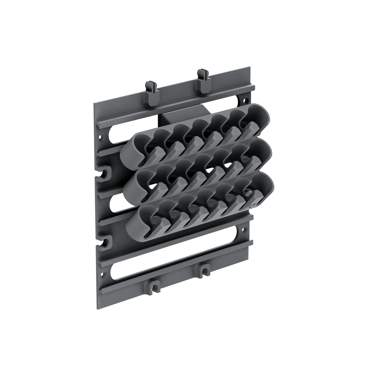 Multi row 26mm paint rack mounted on the plate